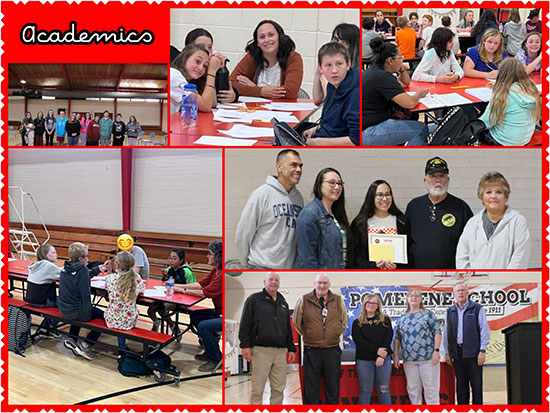Photo collage of students and teachers sitting together